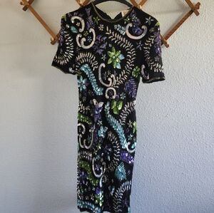 Vintage Heavily Beaded Cocktail Dress